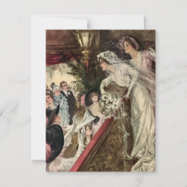 Vintage Newlyweds, Viktorianische Bride Tossing Bo Ankündigung