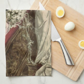 Vintage Newlyweds, Viktorianische Bride Tossing Bo Geschirrtuch (Viertel Falte)