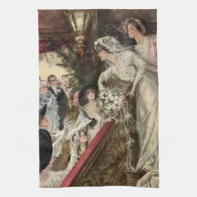 Vintage Newlyweds, Viktorianische Bride Tossing Bo