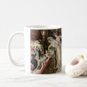 Vintage Newlyweds, Viktorianische Bride Tossing Bo Kaffeetasse