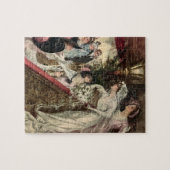 Vintage Newlyweds, Viktorianische Bride Tossing Bo Puzzle (Horizontal)