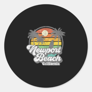 Vintage Newport Beach Kalifornien Ca Surfen Retro  Runder Aufkleber