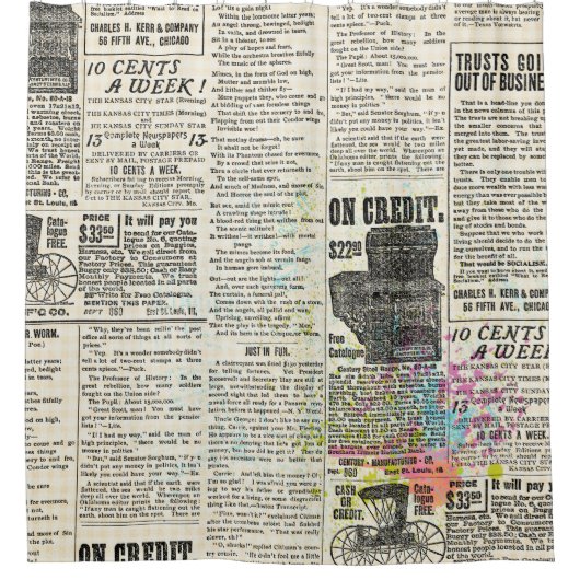 Vintage newspaper advertising duschvorhang (Vorderseite)