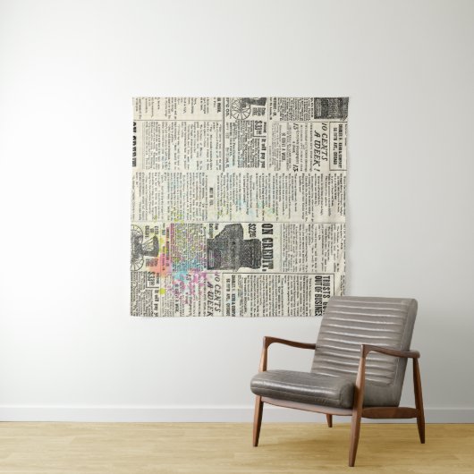 Vintage newspaper advertising wandteppich (Beispiel (Horizontal))