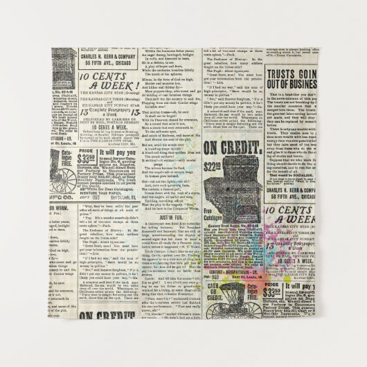 Vintage newspaper advertising wandteppich (Vorderseite)