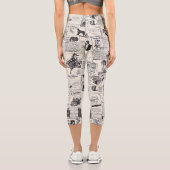 Vintage Newspaper Capri Leggings (Rückseite)