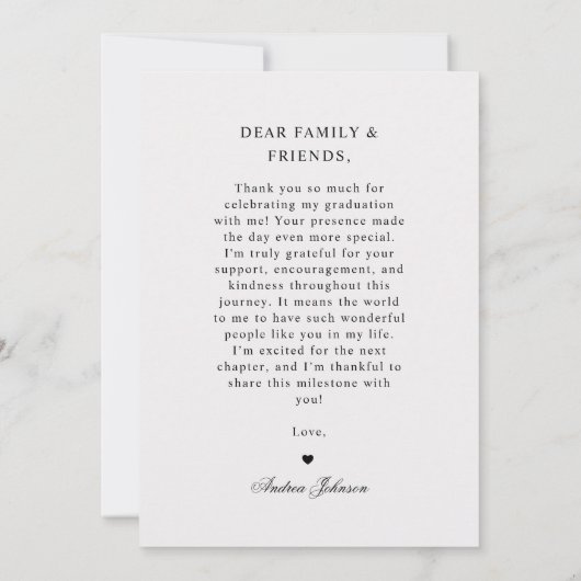 Vintage Newspaper Foto Graduation Party Danke (Rückseite)