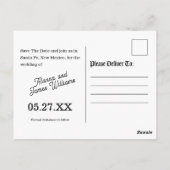 Vintage Newspaper Headline Photo Save the Date Postkarte (Rückseite)