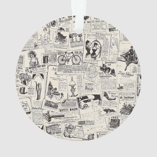 Vintage Newspaper  Ornament (Rückseite)