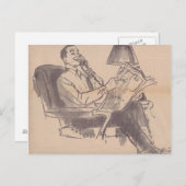 Vintage Newspaper Papa Postcard Postkarte (Vorne/Hinten)