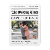 Vintage Newspaper Photo Save the Date Magnet (Vertikal)