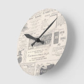 Vintage Newspaper Runde Wanduhr (Winkel)
