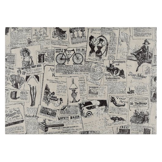 Vintage Newspaper   Schneidebrett (Vorderseite)