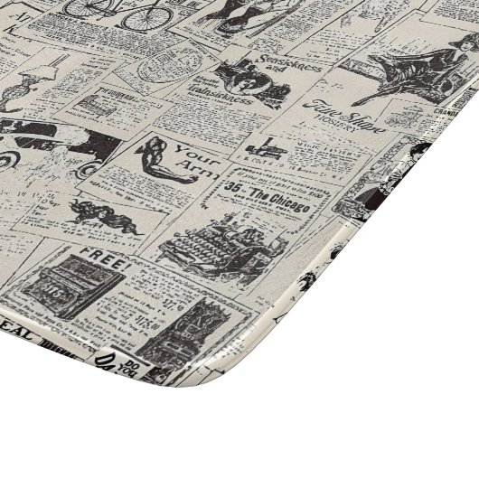 Vintage Newspaper   Schneidebrett (Ecke)