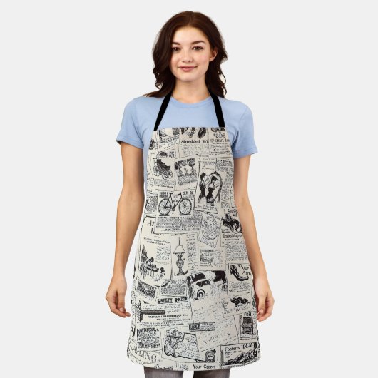 Vintage Newspaper Schürze (Getragen)