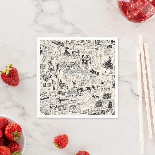 Vintage Newspaper   Serviette (Beispiel)