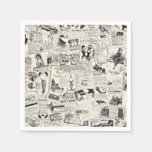Vintage Newspaper Serviette
