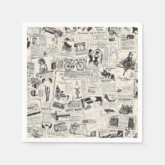 Vintage Newspaper   Serviette (Vorderseite)