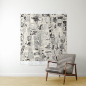 Vintage Newspaper Wandteppich (Beispiel)