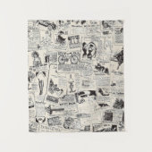 Vintage Newspaper  Wandteppich (Vorderseite)