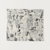 Vintage Newspaper  Wandteppich (Vorderseite (Horizontal))
