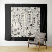 Vintage Newspaper   Wandteppich (Beispiel (Horizontal))