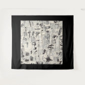 Vintage Newspaper   Wandteppich (Vorderseite (Horizontal))