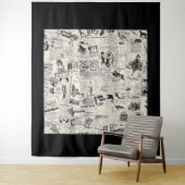 Vintage Newspaper   Wandteppich (Beispiel)