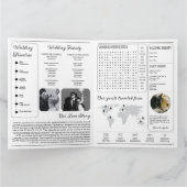 Vintage Newspaper Wedding Program | Classic Black Karte (Innenseite)