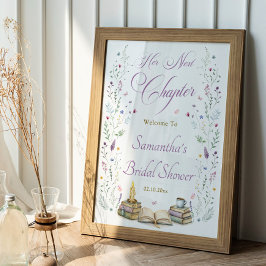 Vintage Next Chapter Bridal Shower Welcome  Poster