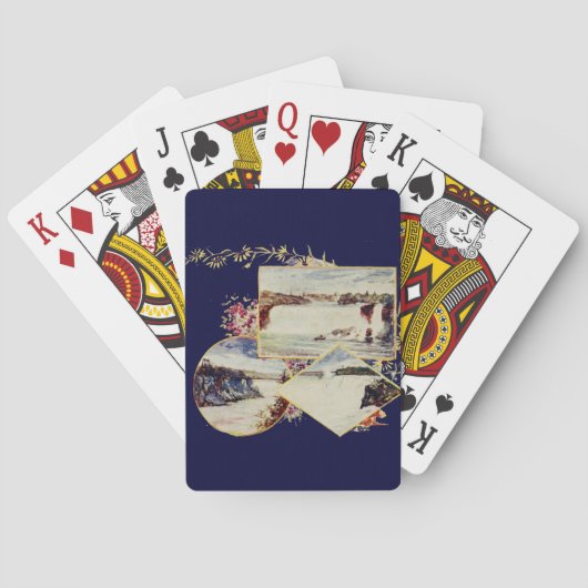 Vintage Niagara Falls Paintings Spielkarten (Rückseite)