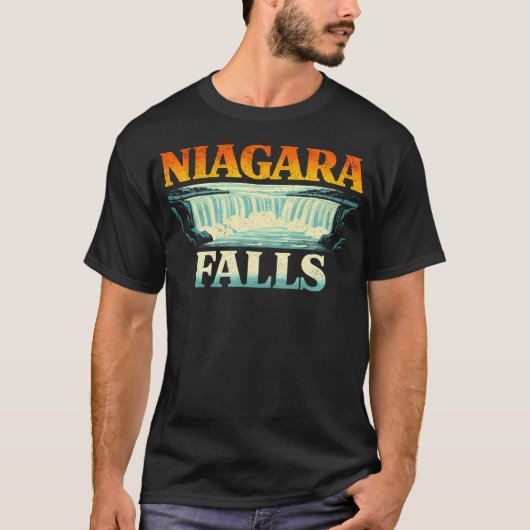 Vintage Niagara Falls Wasserfall T-Shirt (Vorderseite)