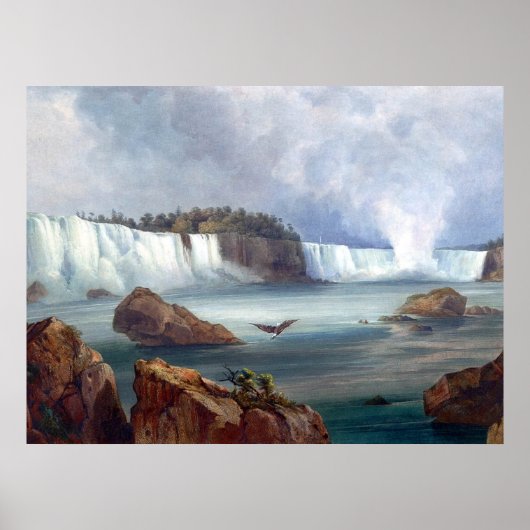 Vintage Niagarafälle von Karl Bodmer 1809-1893 Poster (Vorne)