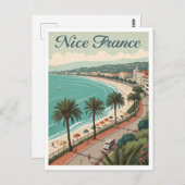 Vintage Nice France Travel Postkarte (Vorne/Hinten)