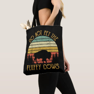Vintage Nicht Die Fluffigen Kühe Streicheln Retro Tasche