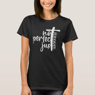 Vintage Nicht Perfekt Nur Vergeben Kreuz Christlic T-Shirt