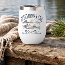 Vintage Nicht Salzig Deerwood Lake Thermal Weingla