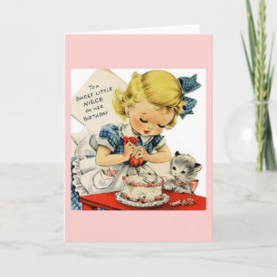 Vintage Niece Birthday Greeting Card Karte