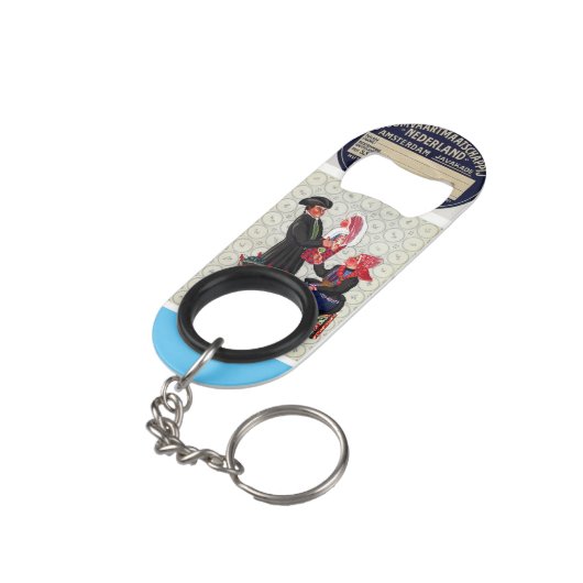 "Vintage Niederlande" Mini Flaschenöffner (Rückseite Schrägansicht)