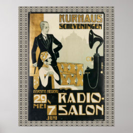 Vintage Niederlande Radio Salon der 20er Jahre Poster