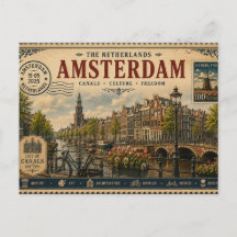 Vintage-Niederlande-Urlaubs-Souvenir
