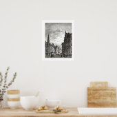 Vintage niederländische Druckerei Leiden, Hauptstr Poster (Küche)