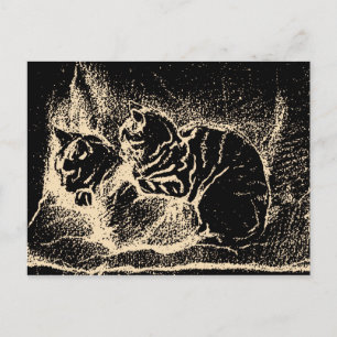 Vintage niederländische Feine Kunst - Zwei schlafe Postkarte