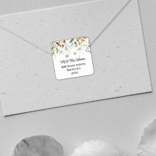 Vintage niederländische Still Life Floral Aquarell Quadratischer Aufkleber