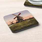 Vintage niederländische Windmühlen-Untersetzer Getränkeuntersetzer (Linke Seite)