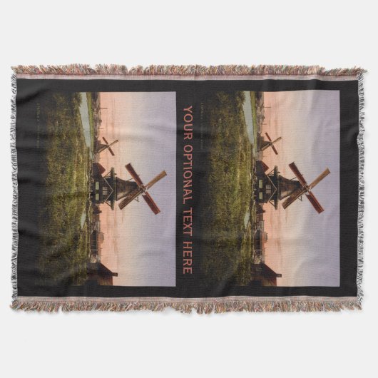 Vintage niederländische Windmühlen werfen Decke (Vorderseite)