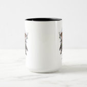 Vintage Niedliche Blaue Vogelart und Foliage Tasse (Zentrum)