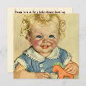 Vintage Niedliche Blonde skandinavische Baby Boy o Einladung (Vorne/Hinten)