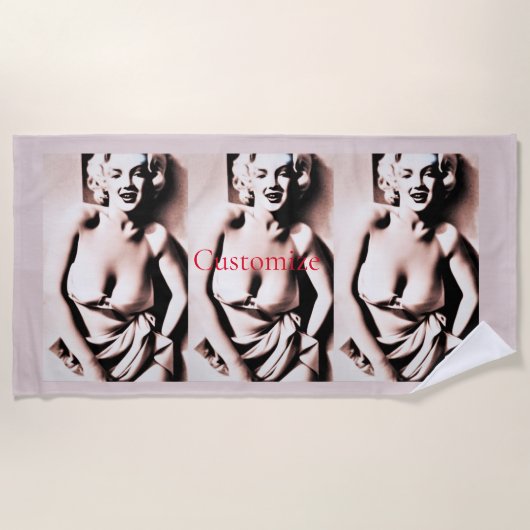 Vintage Niedliche Blonde Thunder_Cove Strandtuch (Vorderseite)