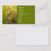 Vintage Niedliche Blume Power Retro-Hintergrund Visitenkarte (Vorne/Hinten)